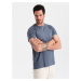 Ombre Men's classic cotton BASIC T-shirt - dark blue