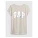 Béžové dievčenské bavlnené tričko s logom GAP