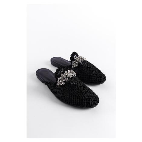 Capone Outfitters Women's Knitted Knitwear Stone Closed Toe Slippers