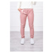 Double-layer trousers with navy pink velour