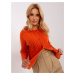 Orange women's button-down sweater