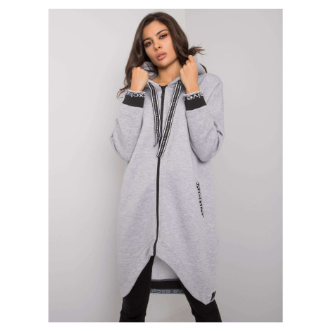 Svetlosivá dámska dlhá mikina na zips RV-BL-6832.10-gray