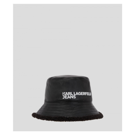 Klobúk Karl Lagerfeld Jeans Shearling Bucket Hat Čierna