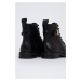 Kožené členkové topánky Lauren Ralph Lauren Elridge dámske, čierna farba, na plochom podpätku 80