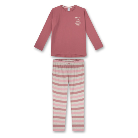 SANETTA Pyžamo  sivá melírovaná / ružová / rosé / biela