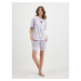 Bielo-fialová dámska batikovaná pyžamová súprava HUGO