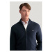 KARDIGÁN GANT TEXTURED COTTON FULL ZIP CARDIGAN EVENING BLUE