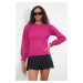 Trendyol Fuchsia Soft Textured Crew Neck Knitwear Sweater