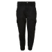 Girls' high-waisted cargo trousers black