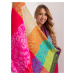 Colorful viscose scarf with fringe