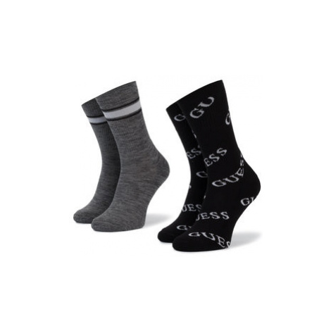 Guess Súprava 2 párov vysokých pánskych ponožiek U94G23 ZZ045 r.OS Čierna