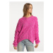 IZIA Oversize sveter  ružová / biela