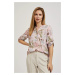 Women's blouse MOODO - light pink, floral pattern