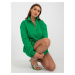 Green sweatshirt basic dress with zipper