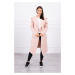 Long hooded cardigan dark powder pink