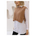 40399 Dewberry Side-Tied Women Sweater-CAMEL