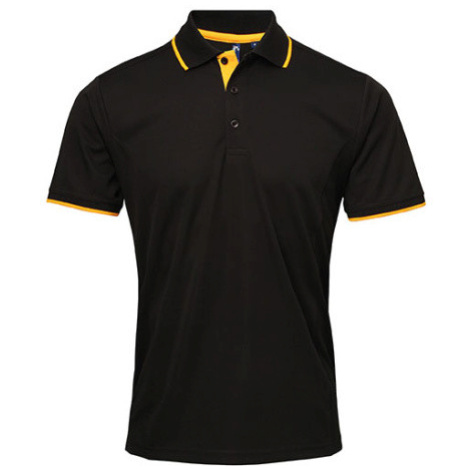 Premier Workwear Pánske funkčné polo tričko PR618 Black Stripe