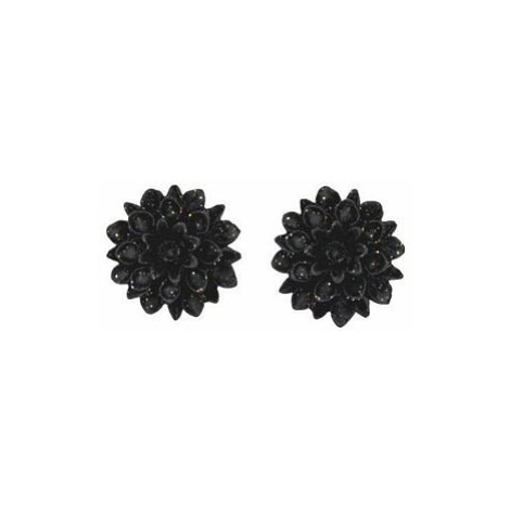 HORSEFEATHERS Flowerski náušnice - gleaming black BLACK
