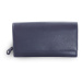 Modrá dámska listová kožená peňaženka s poklopom 511-2120-97