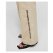 Nohavice Karl Lagerfeld Wide Leg Cotton Pants W/ Logo Hnedá