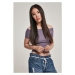 Women's T-shirt with ribbed sleeves in dust purple