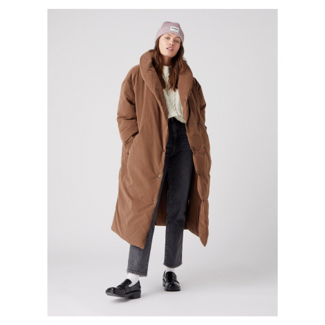 Brown Women's Winter Coat with Wrangler Collar - Women