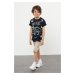 Trendyol Navy Blue Boy Printed Knitted T-Shirt