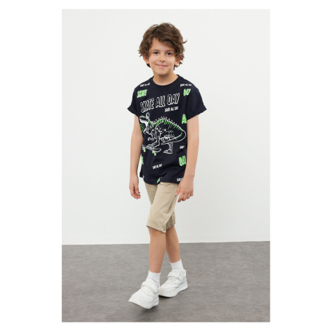 Trendyol Navy Blue Boy Printed Knitted T-Shirt