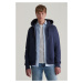 MIKINA GANT EMBOSSED FULL-ZIP HOODIE EVENING BLUE