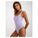 PRUHOVANÉ LETNÉ BODY SO SRDCOM - FIALOVÁ/BIELA NM-BO-L55339.28-VIOLET-WHITE