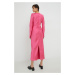 Šaty Samsoe Samsoe ružová farba, maxi, rovný strih