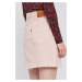 Rifľová sukňa Levi's ružová farba, mini, rovná