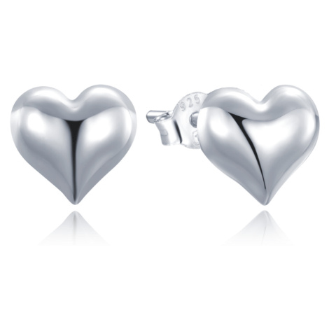 MINET Elegantné strieborné náušnice srdiečka JMAN0610SE00