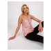Dusty pink women's top with imitation satin with lace OCH BELLA