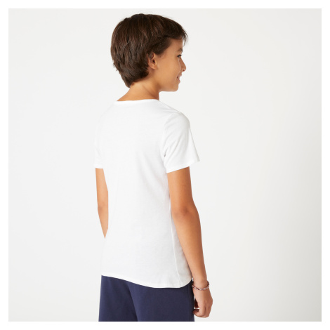 Detské bavlnené tričko unisex - biele DOMYOS