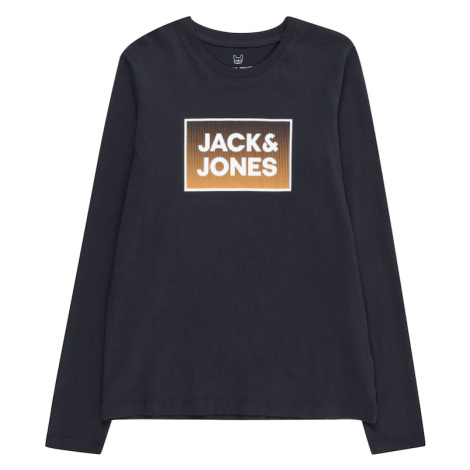 Jack & Jones Junior Tričko 'STEEL'  námornícka modrá / oranžová / biela