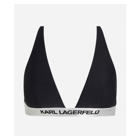 Plavky Karl Lagerfeld Logo Triangle Top W/ Elastic Čierna