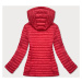 Červená prešívaná bunda s kapucňou (7218BIG)