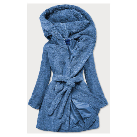 Svetlo modrá dámska bunda "baránok" (GSQ2229)