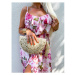 Kvetované šifónové šaty s opaskom RAFFAELLA*