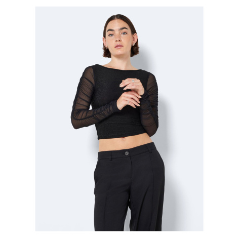 Čierne dámske crop top tričko Noisy May Louise