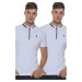 DOUBLE SET T8571 DEWBERRY ZIPPER MEN'S T-SHIRT-WHITE-WHITE