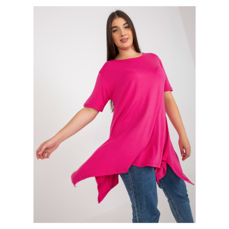 Fuchsia smooth viscose blouse of larger size