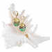 Lampglas Elegantné náušnice Green Sea World z perál Lampglas s karátovým zlatom EP26