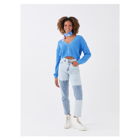 LC Waikiki High Waist Mom Fit Color Block Women Jeans