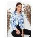 Trendyol Blue Floral Patterned Regular Fit Woven Shirt