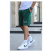 Madmext Green Regular Fit Basic Men's Capri Shorts.