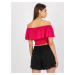 FUCHSIOVÝ CROP TOP S VOLÁNEM LK-TP-508609.37-FUCHSIA