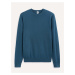 Modrý vlnený basic sveter Celio Semerirond