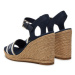 Tommy Hilfiger Espadrilky Mono Webbing High Wedge Sandal FW0FW08046 Tmavomodrá